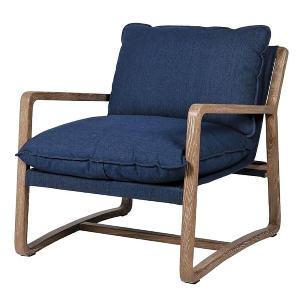 Blue denim clearance accent chair